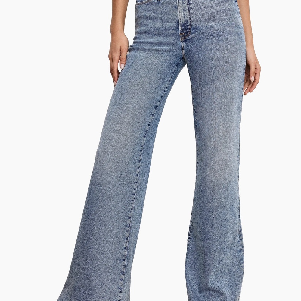 Good American Good Waist Palazzo Indigo